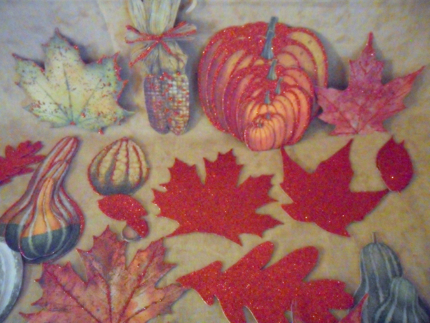 Tim Coffey Fall Harvest Autumn Thanksgiving Glitter Die-Cut Cardstock by K and Company-FREE SHIPPING