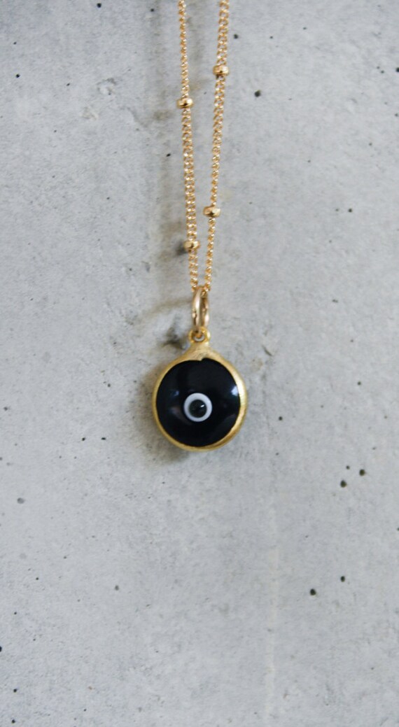 BLACK evil eye necklace