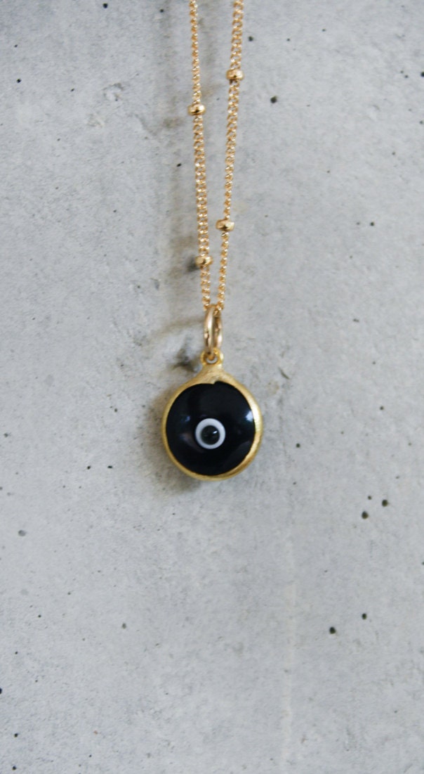 BLACK evil eye necklace