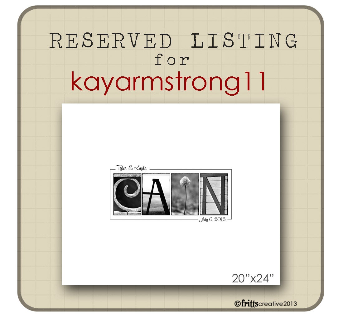 Wedding GUEST BOOK 20x24 Reserved for kayarmstrong11