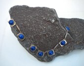 1920s Art Deco Sterling Lapis Necklace
