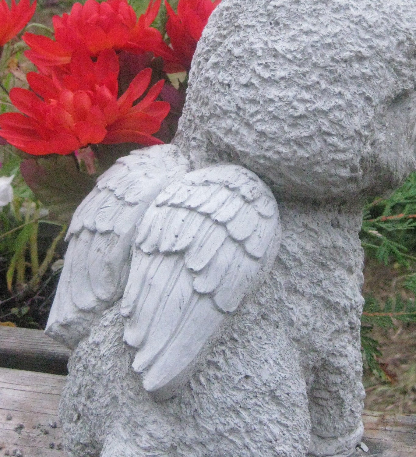Cast Stone Bichon Frise Dog  Angel