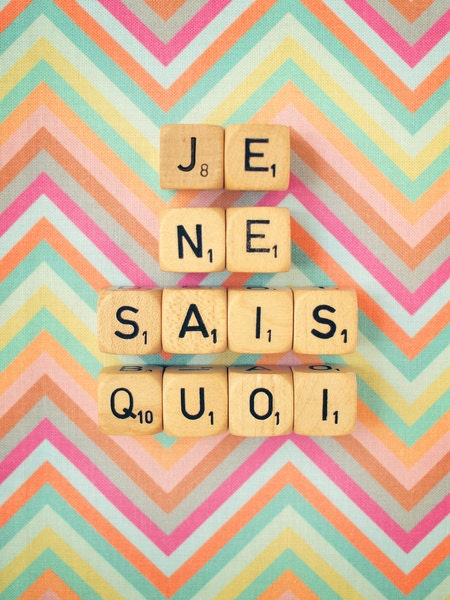 Je Ne Sais Quoi. Art Print. Fine Art Photography. Scrabble Blocks. Home DÃ©cor. Chevron. French Words. Size A4 - happeemonkee