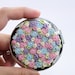Art Pocket Mirror -- with beautiful handmade flowers -- Free shiping