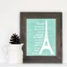 Travel Inspired Print France Beautiful World - Travel Holiday Vacation Eiffel Tower Inspirational French Script Art - Pale Beige White