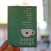 Tea and Happy Things Friendship Greeting Card - Peacock Teal Green Blue Emerald Pantone