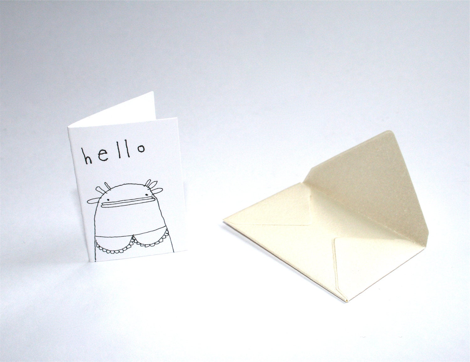 Miniature Greeting Card & Tiny Envelope - Hello