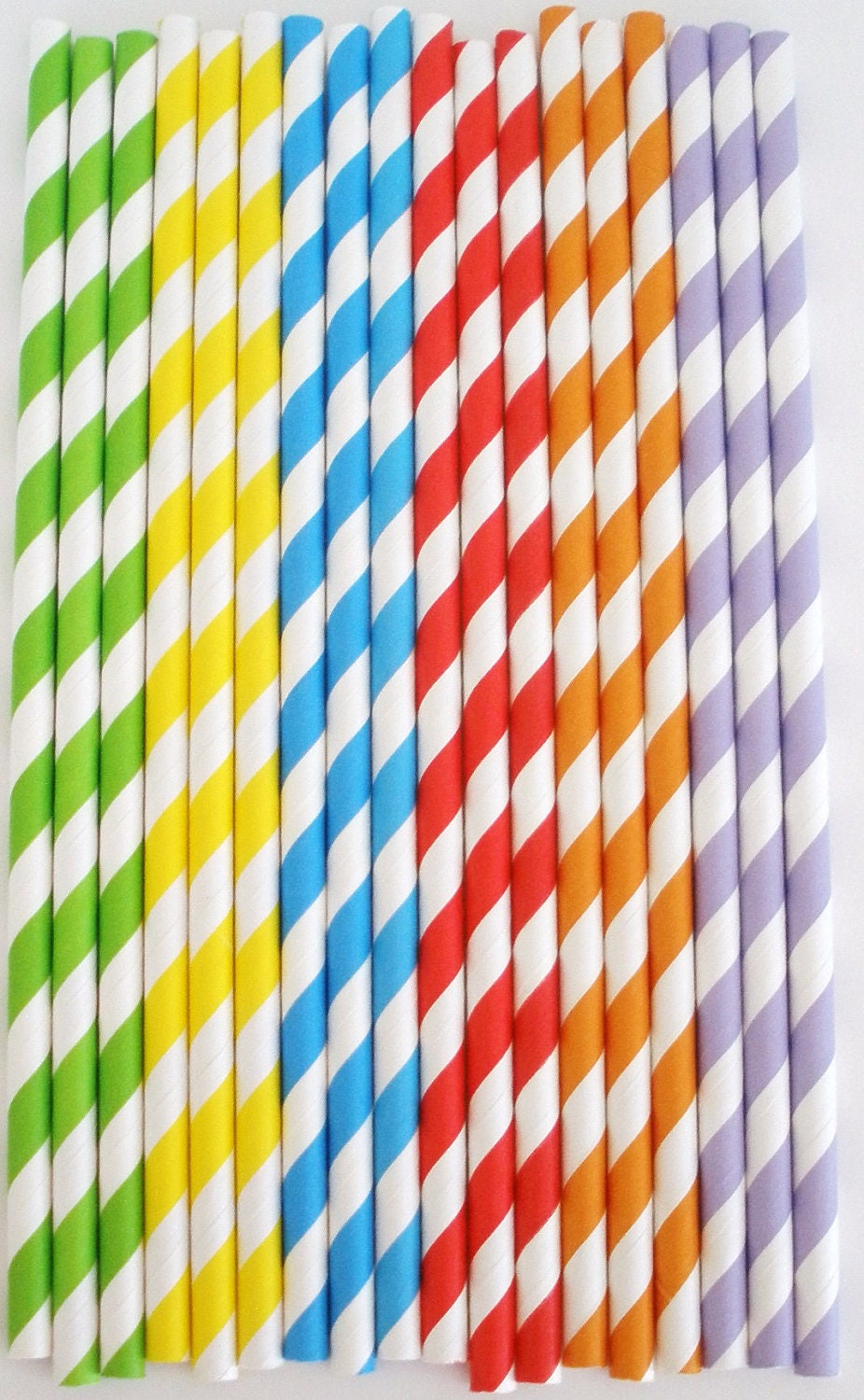 50 Rainbow Stripe Paper Straws... with DIY Printables.....Paper Drinking Straws.....Cake Pop Sticks.....Retro, Vintage Inspired