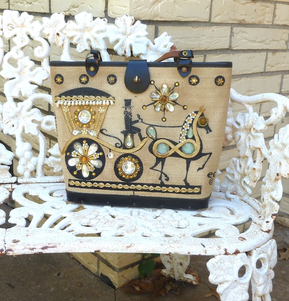 Enid Collins Jeweled Carriage Trade Purse