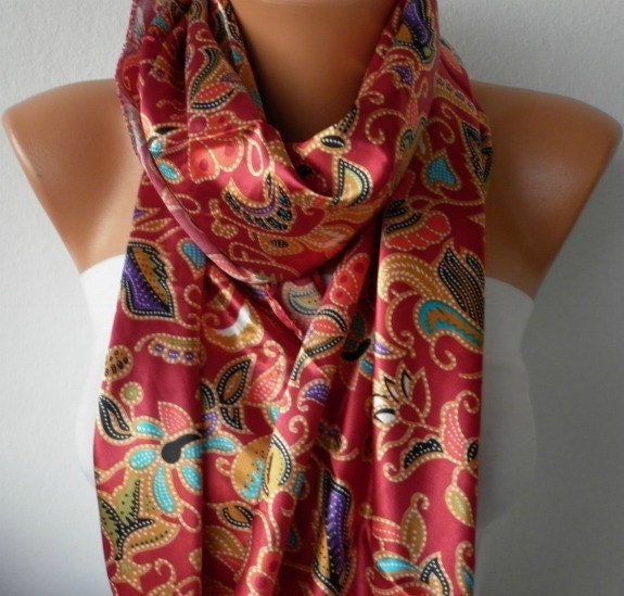 Women Scarf -  Cowl with Lace - Multicolor