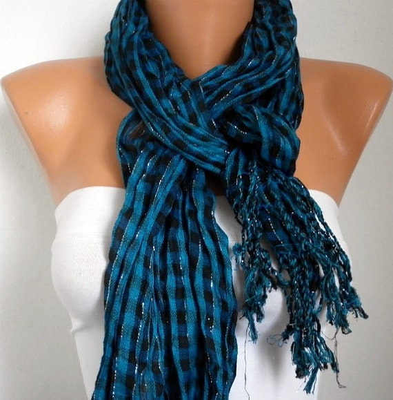 Plaid Women Shawl Scarf - Cowl Scarf - fatwoman