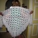 Crochet White Triangle Shawl - Gift for Mother / Neckwarmer / Scarf / Poncho / Extra Long Large Size