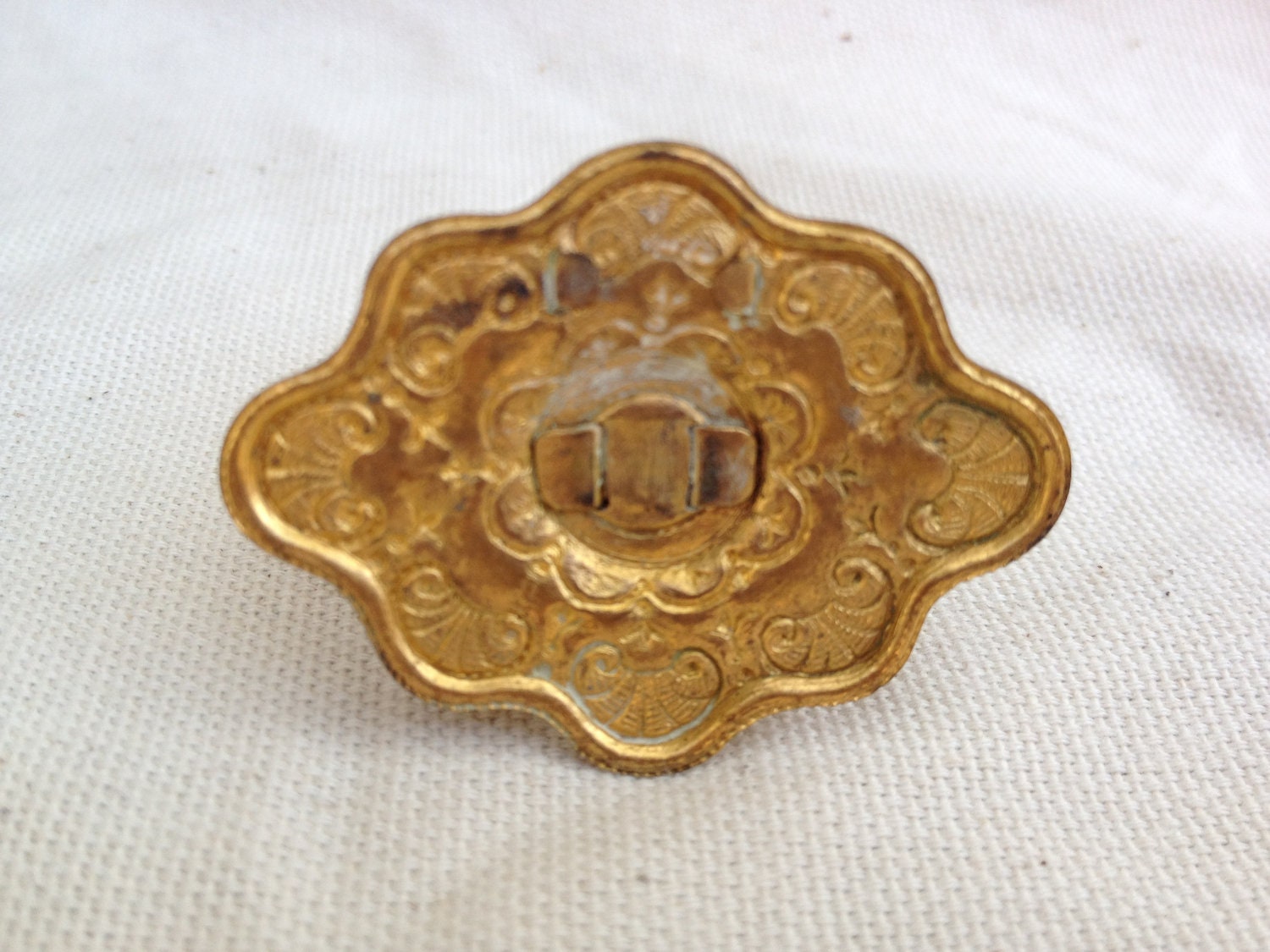 Old French Etched cameo glass calling card holder with dancing ladies