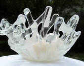 Heavenly fused glass candle holder