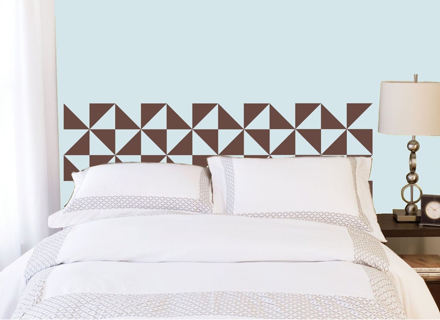 Full/Double Headboard decal - Vinyl wall sticker decal - pinwheels pattern
