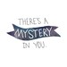 MYSTERY IN YOU watercolor text print in purple, navy and gray