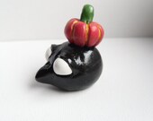 Fall Decoration - Halloween Monster - The Pumpkin Eater - Polymer Clay Sculpture - OOAK
