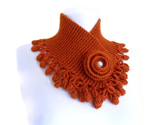 Mahogany, neckwarmers, autumn, wool, hand-knitted,fashion,gift,Christmas,new