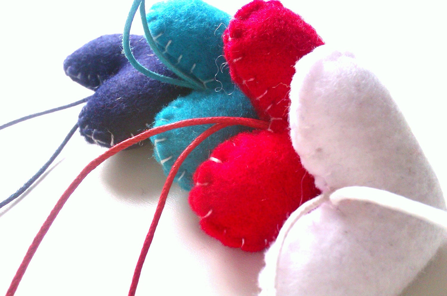 Wedding/party Hearts Decorations - white, turquoise, navy, red - Set of 4 - Ornaments/favors/decor/gifts Il_570xn