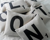 Set of Six SCRABBLE LETTER decorative pillow cushion covers - Pillow covers and Inserts