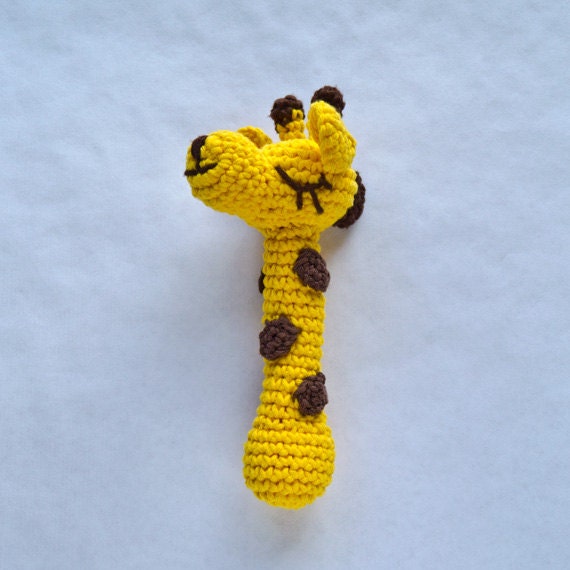 Instant Download - PDF Crochet Pattern - Giraffe Rattle  (Level Easy) - Text instructions and SYMBOL CHART instructions