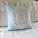 Cushion cover WHITE TARGET chenille pillow cover 14 X 14 white chenille aqua pillow