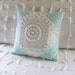 Cushion cover WHITE TARGET chenille pillow cover 14 X 14 white chenille aqua pillow