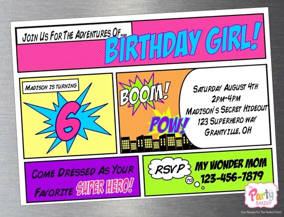 Printable DIY Super Hero Party Invitation Il_570xn