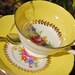 Sunny WESTBROOK Tea Cup and Saucer, Yellow/ Floral/Gilt, England