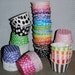 Candy Cups Nut Baking cupcake liners muffin grease proof treat dips sauces cups - (50 pcs) YOU PICK COLORS -Polka Dot or Stripe paper cups