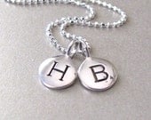 Silver 2 Initial Charm Necklace