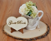 Rustic Wedding Guest Book Sign WITH Easel
