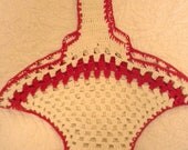 Vintage 1940s Hand Crocheted Basket Pot Holder