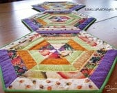 Quilted Table Runner Sewing Pattern PDF - Hexagon