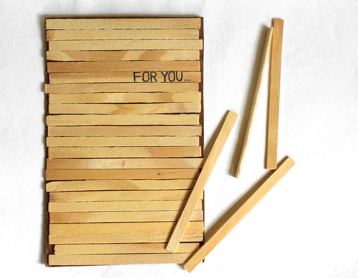 For you Wooden card personalized Natural Rustic Minimalist gift