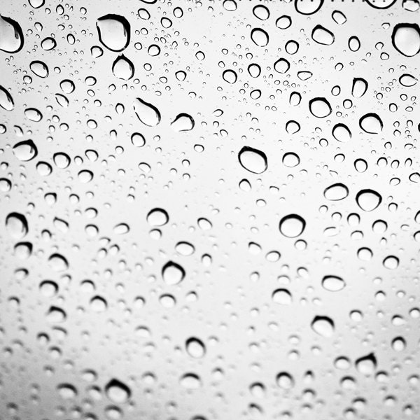 Water drops photo 20x20cm (8x8inches) Simple Black white shade Glass rain romantic photo Abstract photo Neutral wall decor - peraboom