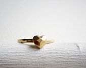 14K Yellow Gold Faceted Heart Ring - EveryBearJewel