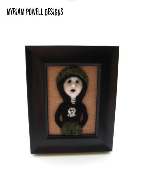 Goth Girl - Needle felted - Punk Girl Picture
