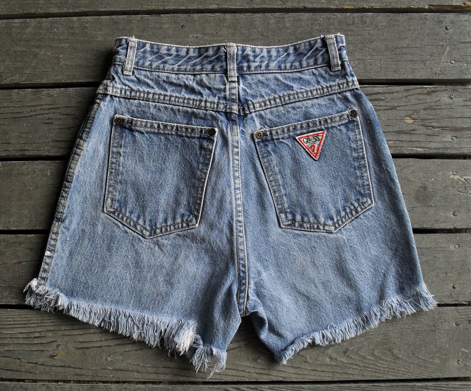 High Waist Jean Shorts Acid Wash by Guess size Small