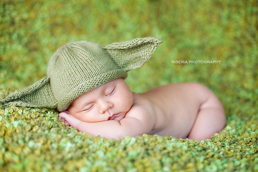 Green Yoda Baby Hat