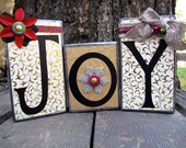 Christmas Blocks, Joy Blocks, Xmas Gifts, Wooden Block Set, Boutique Blocks, Holiday Blocks, Home Decor, Wooden Blocks, Gifts