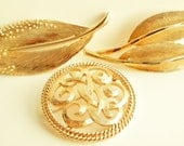 Vintage Brooch Trio Monet LC BSK Bridal Bouquet Jewelry