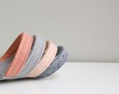 Wool Felt Bracelet Wristband Cuff // Pink & Grey // LoftFullOfGoodies