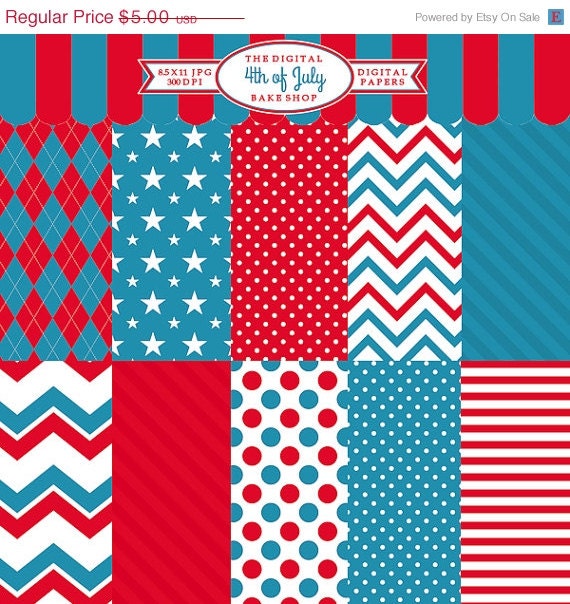 30% OFF digital papers 4th of july independance day american america - 4th of July Papers