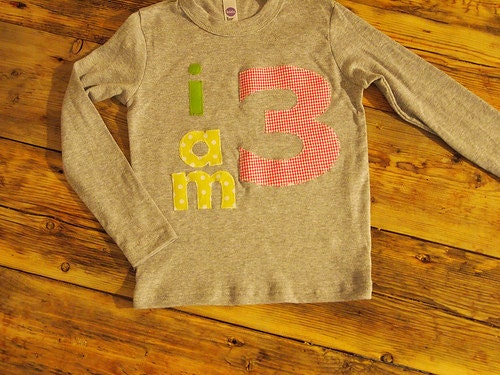I AM Birthday Tee Organic Shirt Blend boys girls birthday shirt first birthday second pink yellow lime customize colors