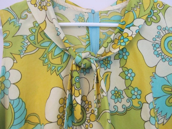 RESERVED Vintage 60s psychedelic floral dress