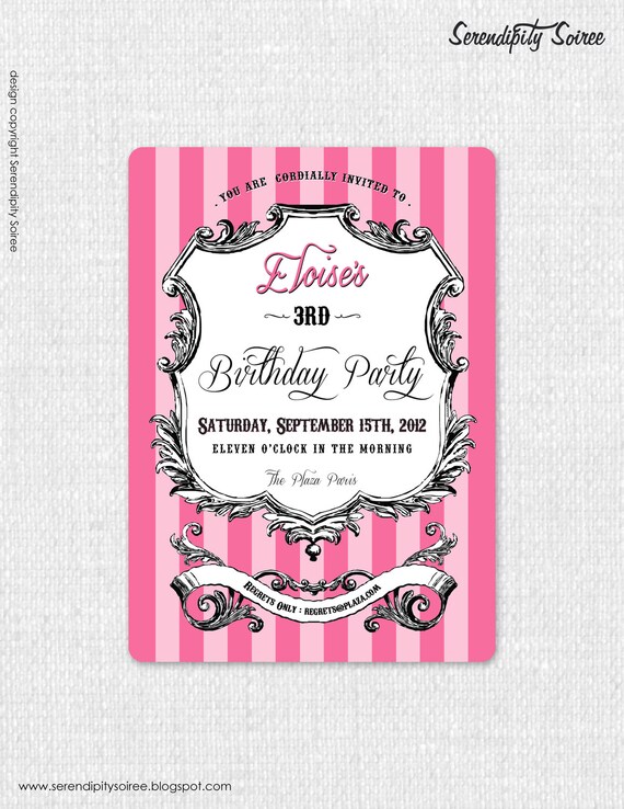 Luxury Paris Hotel- Custom Printable Invitation - Birthday, Shower, Hotel event and theme party Il_570xn