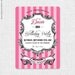 Luxury Paris Hotel- Custom Printable Invitation - Birthday, Shower, Hotel event and theme party