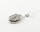 Sterling silver necklace - titanium druzy necklace, metal necklace handmade jewelry by Nature Look gray grey