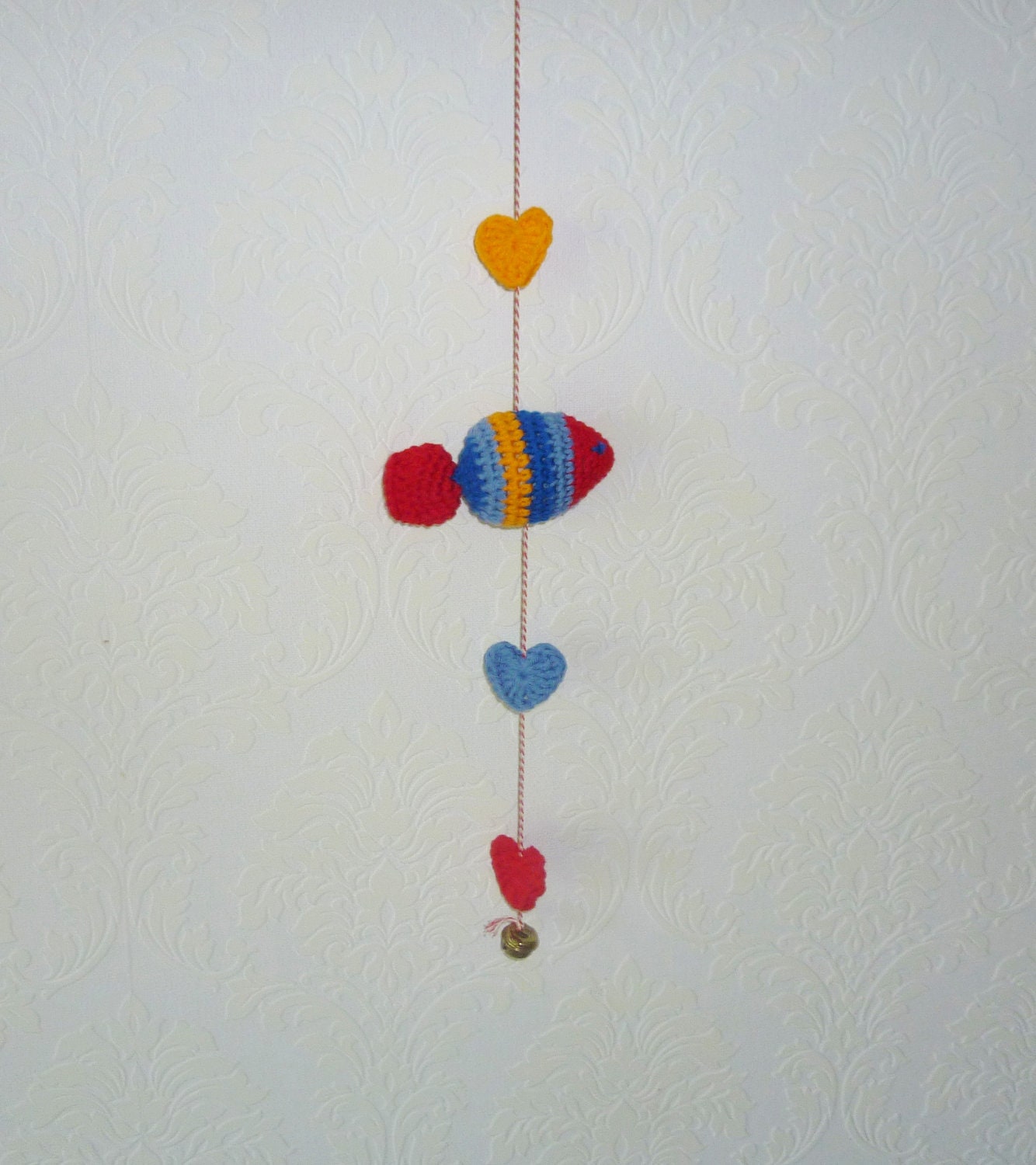 Crochet Fish Mobile, Baby Crib Mobile, Baby gift